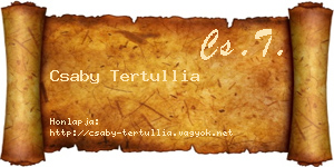 Csaby Tertullia névjegykártya